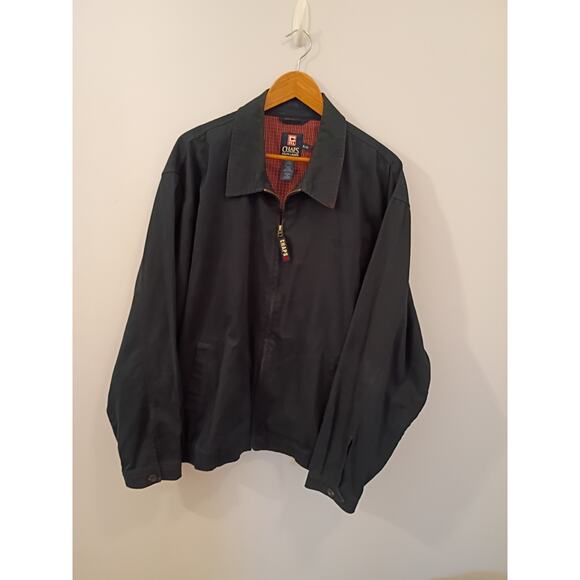 Men's Chaps Ralph Lauren XL Navy Harrington Jacket Windbreaker Gingham Preppy - Picture 2 of 11